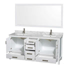 Sheffield 72 Inch Double Bathroom Vanity in White - 72