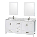 Sheffield 72 Inch Double Bathroom Vanity in White - 75