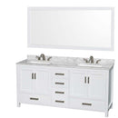 Sheffield 72 Inch Double Bathroom Vanity in White - 47