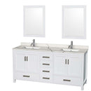 Sheffield 72 Inch Double Bathroom Vanity in White - 7