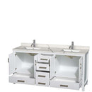 Sheffield 72 Inch Double Bathroom Vanity in White - 6