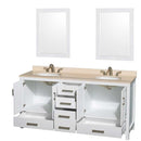 Sheffield 72 Inch Double Bathroom Vanity in White - 21