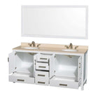 Sheffield 72 Inch Double Bathroom Vanity in White - 25