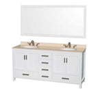 Sheffield 72 Inch Double Bathroom Vanity in White - 24
