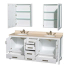 Sheffield 72 Inch Double Bathroom Vanity in White - 29