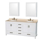 Sheffield 72 Inch Double Bathroom Vanity in White - 28