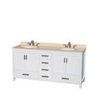 Sheffield 72 Inch Double Bathroom Vanity in White - 30