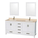 Sheffield 72 Inch Double Bathroom Vanity in White - 35