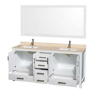 Sheffield 72 Inch Double Bathroom Vanity in White - 40