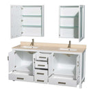 Sheffield 72 Inch Double Bathroom Vanity in White - 44