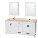 Sheffield 72 Inch Double Bathroom Vanity in White - 43