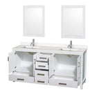 Sheffield 72 Inch Double Bathroom Vanity in White - 82