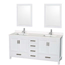 Sheffield 72 Inch Double Bathroom Vanity in White - 81