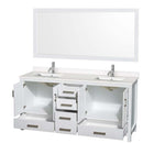 Sheffield 72 Inch Double Bathroom Vanity in White - 85