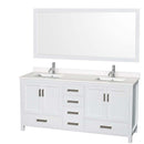 Sheffield 72 Inch Double Bathroom Vanity in White - 84