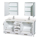 Sheffield 72 Inch Double Bathroom Vanity in White - 88
