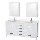 Sheffield 72 Inch Double Bathroom Vanity in White - 87