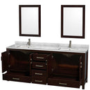 Sheffield 80 Inch Double Bathroom Vanity in Espresso - 54