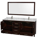 Sheffield 80 Inch Double Bathroom Vanity in Espresso - 58