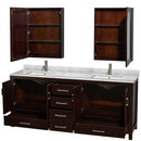 Sheffield 80 Inch Double Bathroom Vanity in Espresso - 62