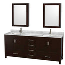 Sheffield 80 Inch Double Bathroom Vanity in Espresso - 61