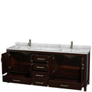 Sheffield 80 Inch Double Bathroom Vanity in Espresso - 51