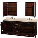 Sheffield 80 Inch Double Bathroom Vanity in Espresso - 17