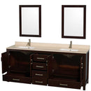 Sheffield 80 Inch Double Bathroom Vanity in Espresso - 24