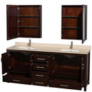 Sheffield 80 Inch Double Bathroom Vanity in Espresso - 32