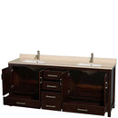 Sheffield 80 Inch Double Bathroom Vanity in Espresso - 21