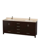 Sheffield 80 Inch Double Bathroom Vanity in Espresso - 33