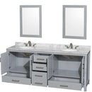Sheffield 80 Inch Double Bathroom Vanity in Gray - 39