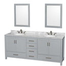 Sheffield 80 Inch Double Bathroom Vanity in Gray - 38