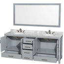 Sheffield 80 Inch Double Bathroom Vanity in Gray - 41