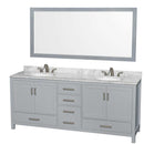 Sheffield 80 Inch Double Bathroom Vanity in Gray - 40