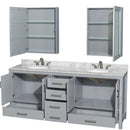 Sheffield 80 Inch Double Bathroom Vanity in Gray - 43