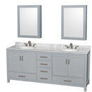 Sheffield 80 Inch Double Bathroom Vanity in Gray - 42