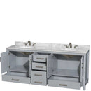 Sheffield 80 Inch Double Bathroom Vanity in Gray - 37