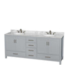 Sheffield 80 Inch Double Bathroom Vanity in Gray - 36