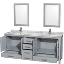 Sheffield 80 Inch Double Bathroom Vanity in Gray - 48