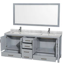 Sheffield 80 Inch Double Bathroom Vanity in Gray - 50