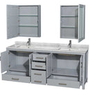 Sheffield 80 Inch Double Bathroom Vanity in Gray - 52