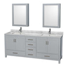 Sheffield 80 Inch Double Bathroom Vanity in Gray - 51