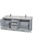 Sheffield 80 Inch Double Bathroom Vanity in Gray - 46