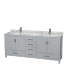 Sheffield 80 Inch Double Bathroom Vanity in Gray - 45
