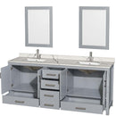 Sheffield 80 Inch Double Bathroom Vanity in Gray - 9