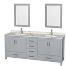 Sheffield 80 Inch Double Bathroom Vanity in Gray - 8