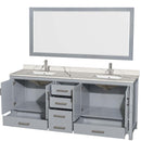 Sheffield 80 Inch Double Bathroom Vanity in Gray - 12