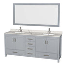 Sheffield 80 Inch Double Bathroom Vanity in Gray - 11