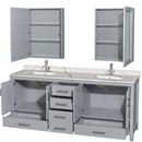 Sheffield 80 Inch Double Bathroom Vanity in Gray - 15